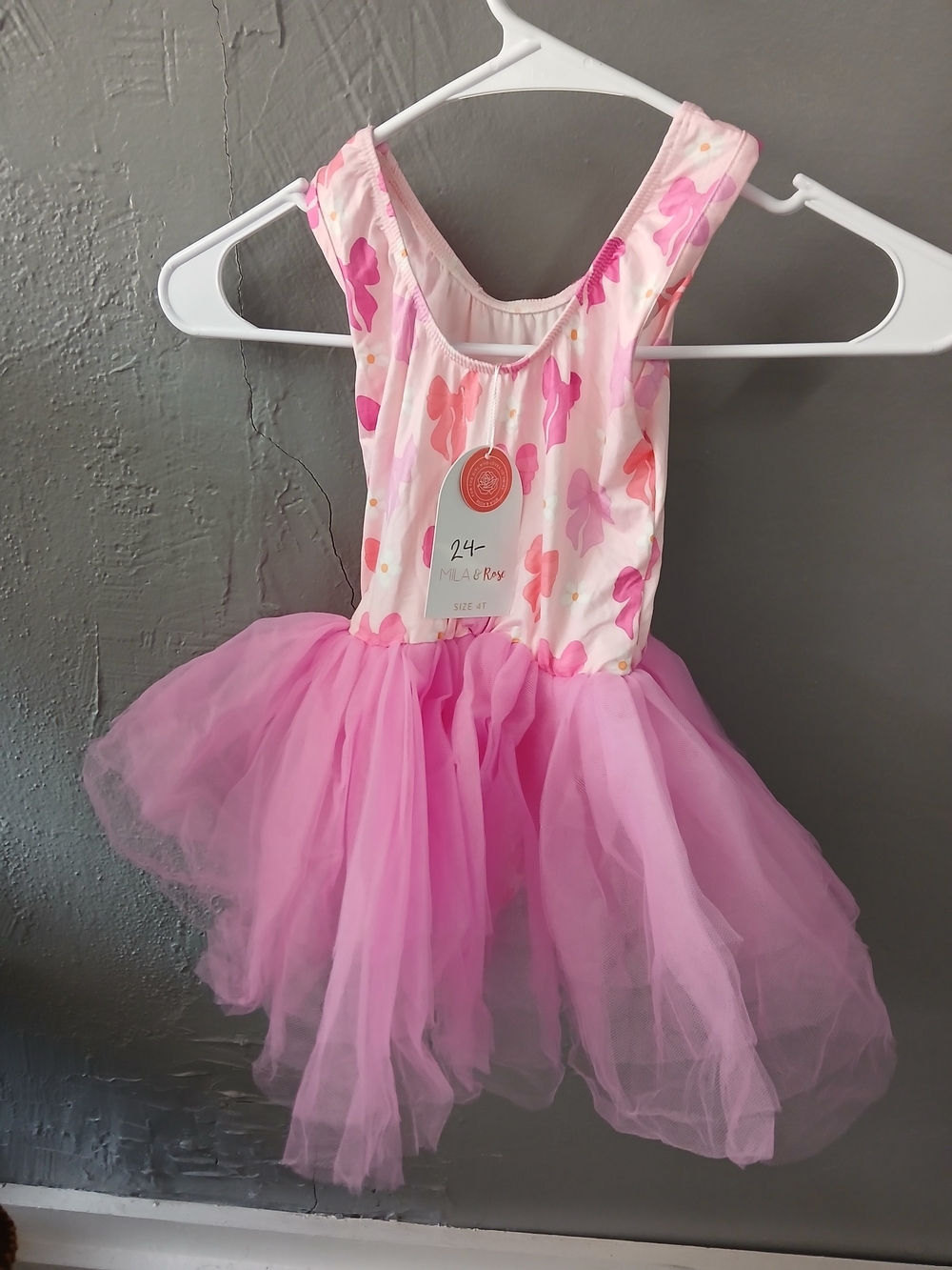 Kids Pink Bows Tutu Costume Dress